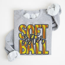 Load image into Gallery viewer, Softball Family Member Sweatshirt FAUX embroidery - Multiple Styles
