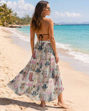 Load image into Gallery viewer, Baha Ranch Painted Cowgirl Beach Swim Coverup Skirt
