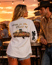 Load image into Gallery viewer, Baha Ranch Deep in the Heart of Texas Graphic Button Up Western Blouse
