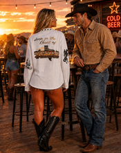 Load image into Gallery viewer, Baha Ranch Deep in the Heart of Texas Graphic Button Up Western Blouse
