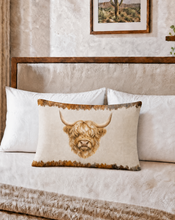 Load image into Gallery viewer, Baha Ranch Howdy Highland Pillowcase Made in America

