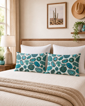 Load image into Gallery viewer, Baha Ranch Turquoise Crazy White Pillowcase Made in America
