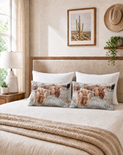 Load image into Gallery viewer, Baha Ranch Highland Herd Pillowcase Made in America
