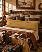 Load image into Gallery viewer, Baha Ranch Barbwire Longhorn Body Pillow Made in America
