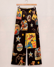 Load image into Gallery viewer, Baha Ranch Vintage Cowgirl Collage High Waisted Wide Leg Pants Inclusive Sizing

