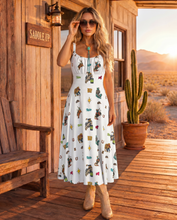 Load image into Gallery viewer, Baha Ranch The Last Roundup Western Rodeo Prairie Dress in White
