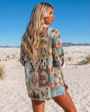 Load image into Gallery viewer, Baha Ranch Bohemian Dreams Cowgirl Button Up Blouse
