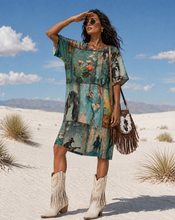 Load image into Gallery viewer, Baha Ranch Turquoise Dreams T Shirt Dress or Sleep Shirt
