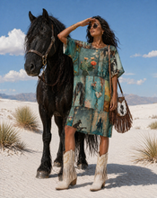 Load image into Gallery viewer, Baha Ranch Turquoise Dreams T Shirt Dress or Sleep Shirt
