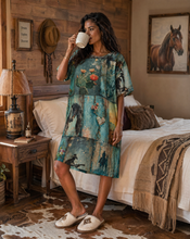 Load image into Gallery viewer, Baha Ranch Turquoise Dreams T Shirt Dress or Sleep Shirt
