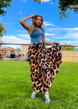 Load image into Gallery viewer, Baha Ranch Retro Pop Western Leopard Print Maxi Prairie Skirt
