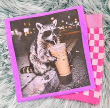 Load image into Gallery viewer, Raccoon With Coffee DTF Deal - Comfort Colors
