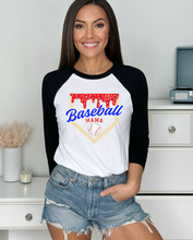Load image into Gallery viewer, Baseball Drip Raglan - 2 sleeve colors
