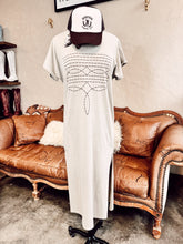 Load image into Gallery viewer, The Western Boot Stitch T-Shirt Dress in Bone
