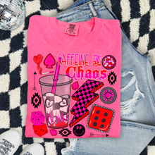 Load image into Gallery viewer, Caffeine &amp; Chaos Tees- Multiple Styles
