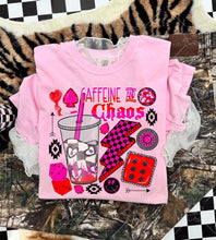 Load image into Gallery viewer, Caffeine &amp; Chaos Tees- Multiple Styles

