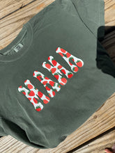 Load image into Gallery viewer, Strawberry mama print moss comfort color tee
