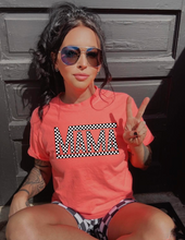 Load image into Gallery viewer, Mama Checkered Tee - Neons

