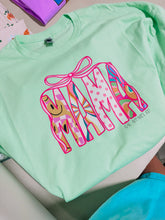 Load image into Gallery viewer, Mama Bow Graphic Tee | Retro Colorful Mama Shirt | Trendy Mom Graphic Tee
