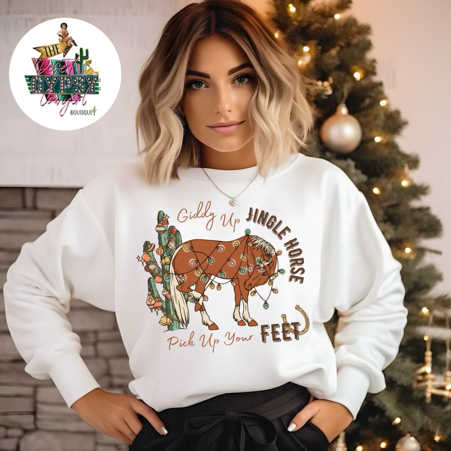 Giddy Up Jingle Horse Sweatshirt