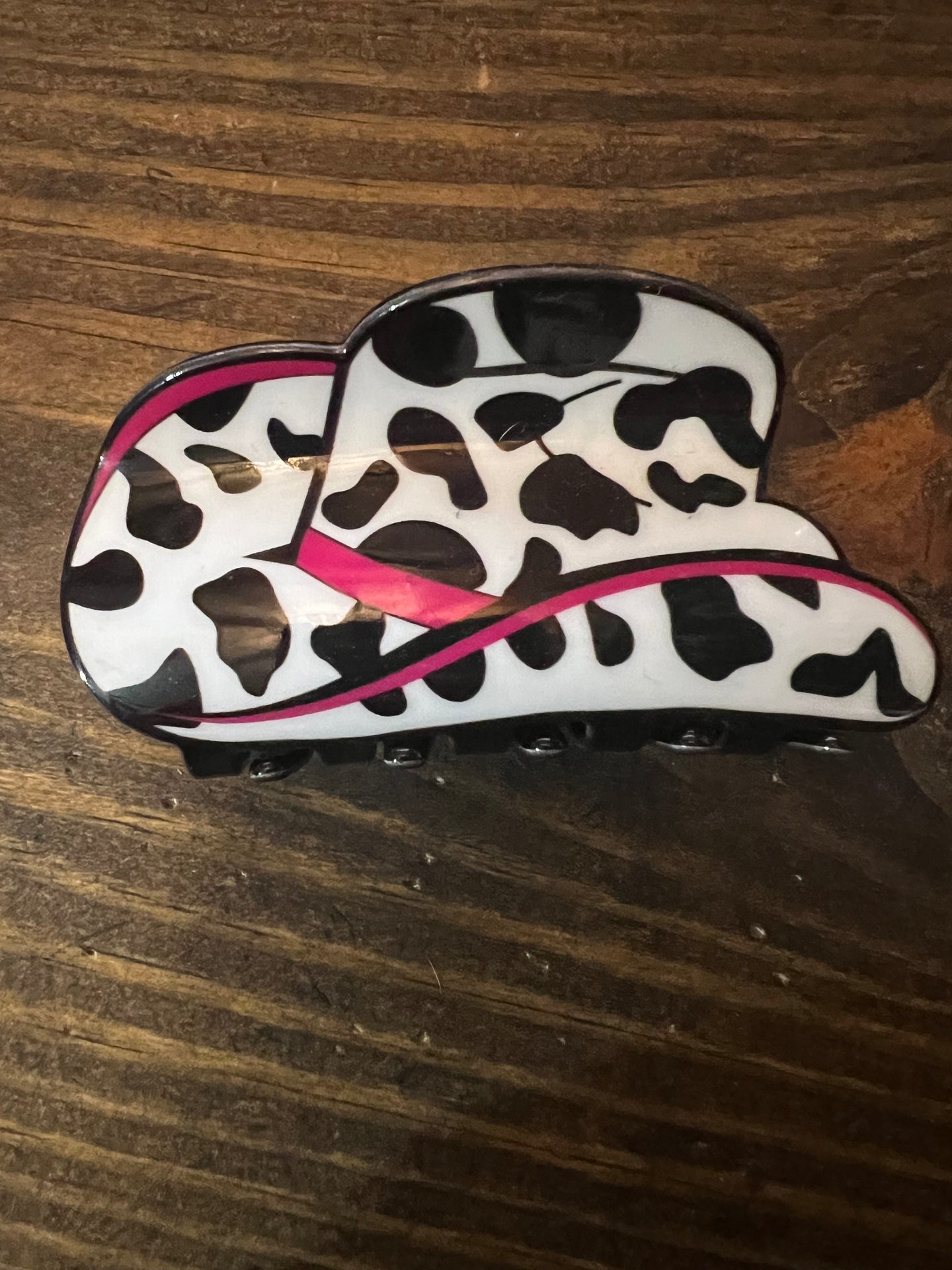 Cowprint Hat Hair Claw