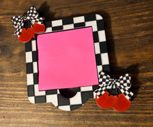 Load image into Gallery viewer, Checkered Cherry Sticky Note Holder
