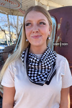 Load image into Gallery viewer, DS SMALL Black Checkered Out Wild Rag/ Scarf
