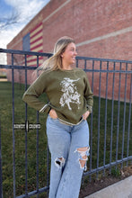 Load image into Gallery viewer, DS OLIVE Wild &amp; Western Sweater
