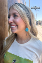 Load image into Gallery viewer, DS Turquoise Feather Earrings
