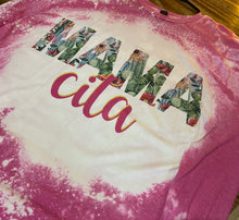 Load image into Gallery viewer, Pink &amp; Green Bleached MAMA CITA TEE
