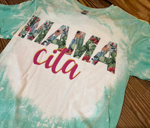 Load image into Gallery viewer, Pink &amp; Green Bleached MAMA CITA TEE
