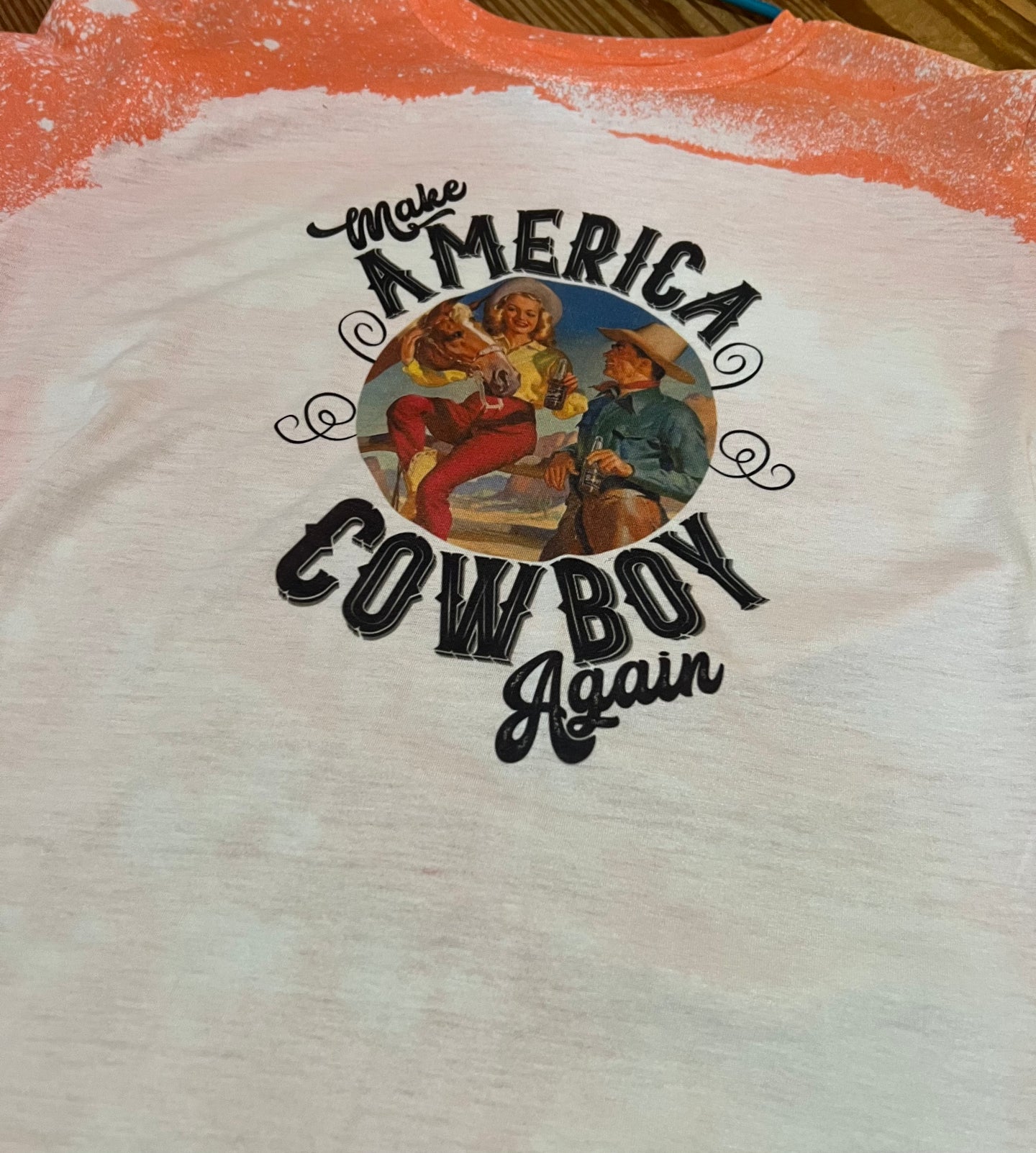 Make America Cowboy Again Bleached Tee