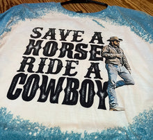 Load image into Gallery viewer, Save A Horse Ride A Cowboy RIP Bleached Tee
