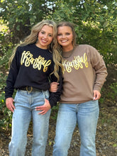 Load image into Gallery viewer, Thankful in Gold Metallic Puff Sweatshirt
