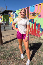 Load image into Gallery viewer, Pink Metallic Shorts
