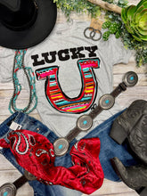 Load image into Gallery viewer, Callie Ann Stelter Lucky Serape Horseshoe Tee

