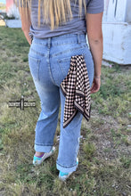 Load image into Gallery viewer, SMALL Tan Checkered Out Wild Rag/ Scarf
