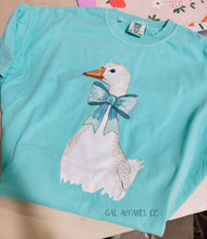 Load image into Gallery viewer, Cute Goose Graphic Tee | Coquette Duck Shirt | Bow Goose Shirt | Southern Preppy Tee | Comfort Colors Easter Shirt
