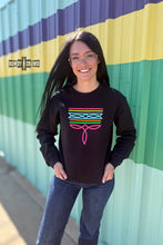 Load image into Gallery viewer, DS BLACK Neon Boot Stitch Sweater
