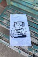 Load image into Gallery viewer, DS Stirrup Some Trouble Tea Towel

