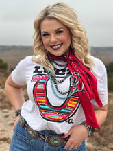 Load image into Gallery viewer, Callie Ann Stelter Lucky Serape Horseshoe Tee

