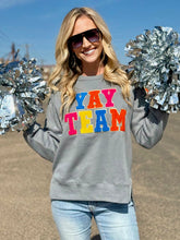 Load image into Gallery viewer, Sync Logic Yay Team Chenille Applique Sweatshirt
