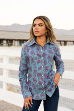 Load image into Gallery viewer, Denim Rose Button Up
