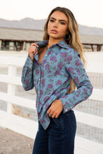 Load image into Gallery viewer, Denim Rose Button Up

