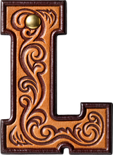 Load image into Gallery viewer, Monogrammed Initial Western Leather Look Saddle Longhorn Cowboy Cowgirl Kitchen Dish Towels Made in America
