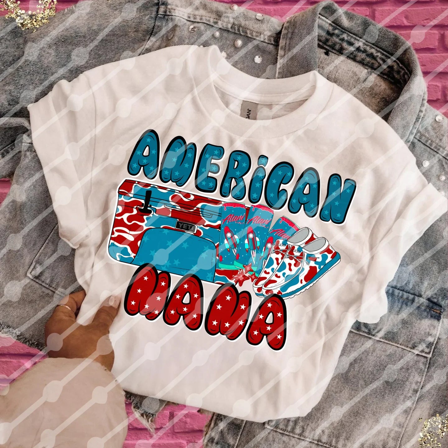 American mama camo cooler collage tee or sweatshirt