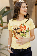 Load image into Gallery viewer, Lucky As A Mother Yellow Tee
