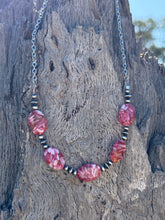 Load image into Gallery viewer, Rosewood Mosaic Beaded Chain Necklace

