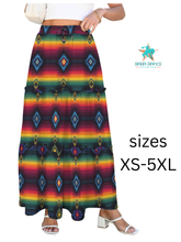 Load image into Gallery viewer, Colores De Mexico Serape Maxi Prairie Skirt
