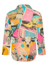 Load image into Gallery viewer, Pop Western Retro Cowgirl Collage Button Up Blouse
